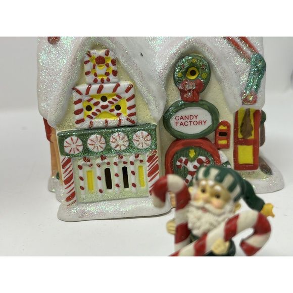 Christmas Expressions Hand Painted Ceramic Musical Village House Set Of THREE - Picture 8 of 16